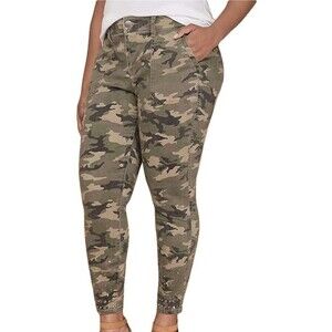 Lane Bryant Pants 18 Camo Skinny Mid Rise Stretch Super Slim Pockets Studs
